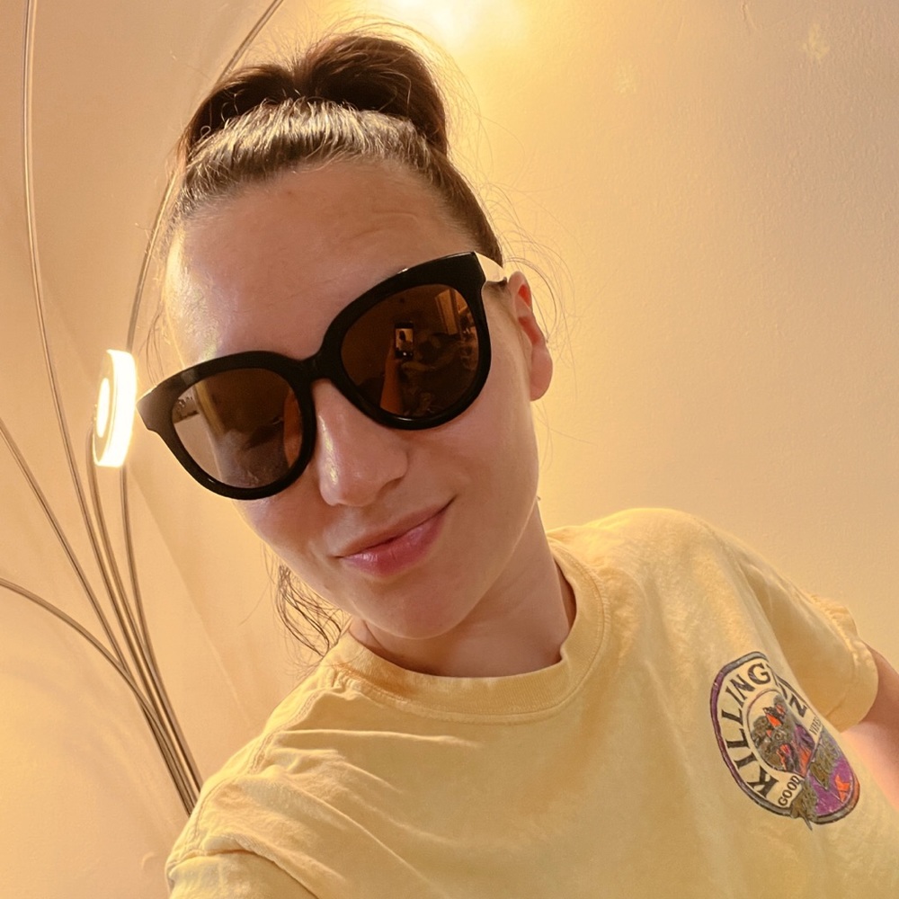 🖤💛DIFF Eyewear Women’s April Black & Gold Mirror Lens Cat Eye Sunglasses - Picture 12 of 12